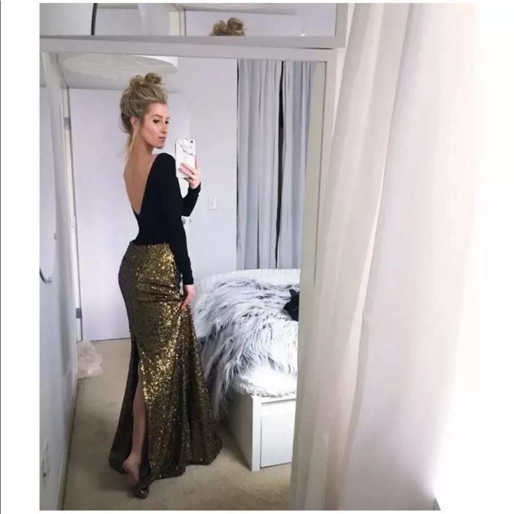 New! NASTY GAL Sequin Mermaid Maxi Long Skirt